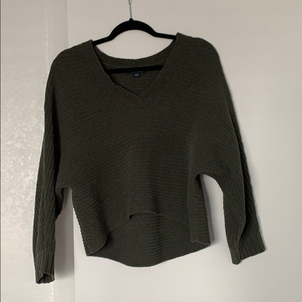 Green cropped sweater
